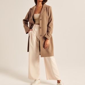 Abercrombie & Fitch Wool-Blend Dad Coat